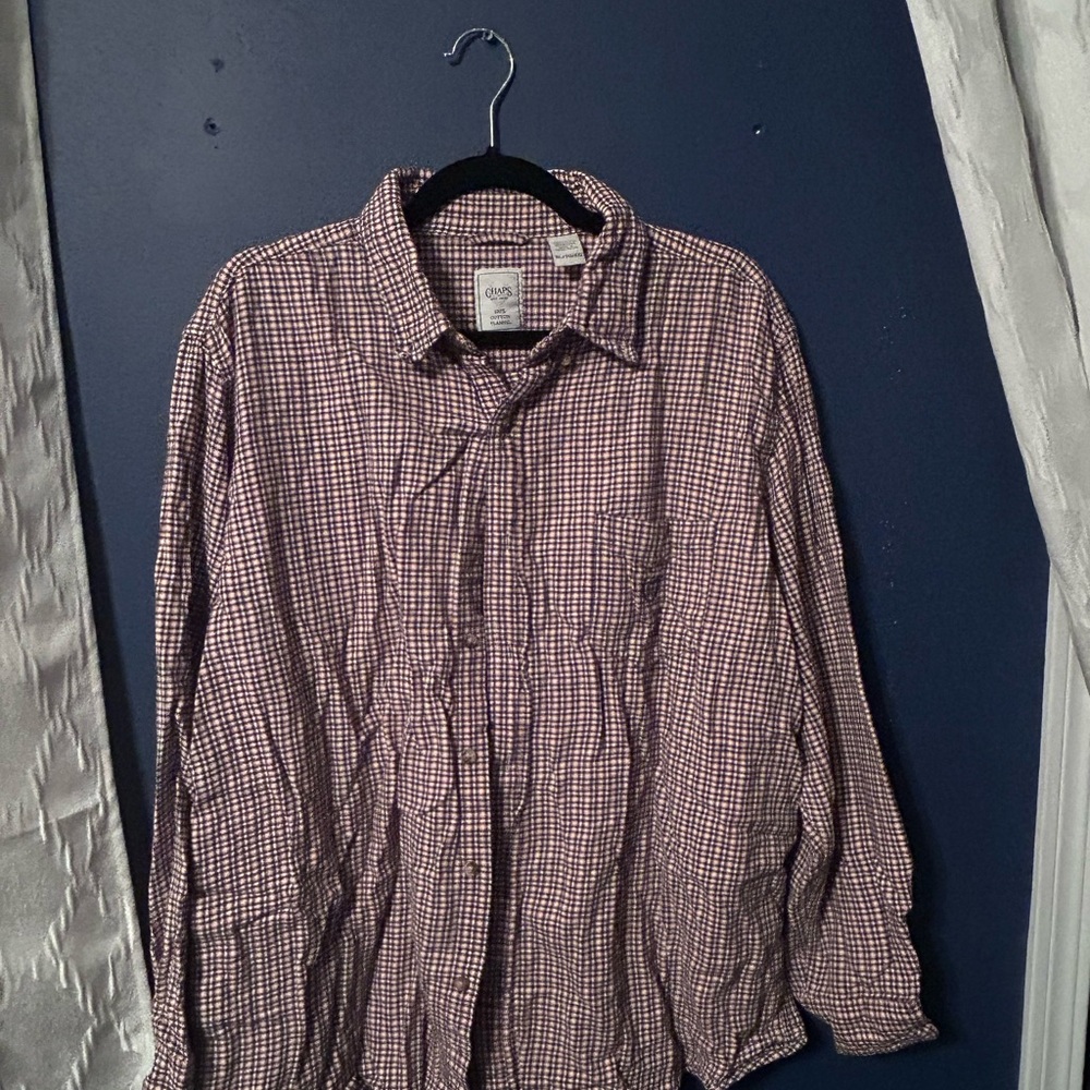 Chaps Multicolor Plaid Cotton Flannel Shirt